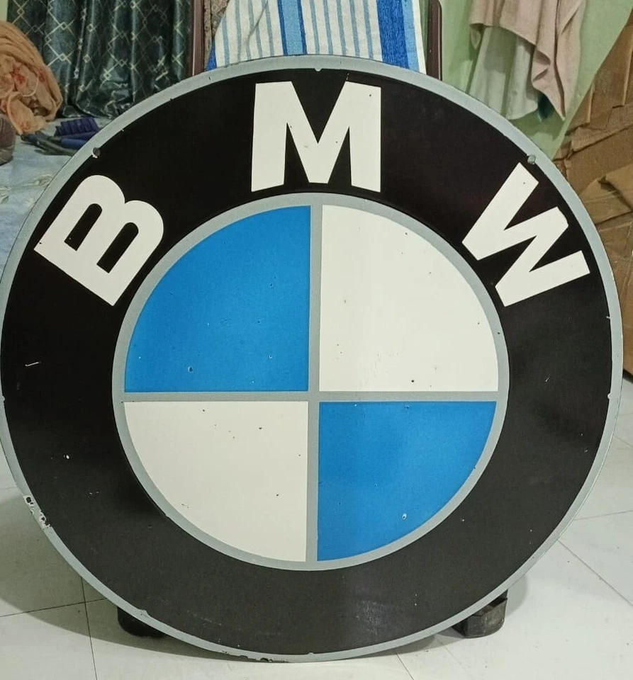 BMW Porcelain Enamel Heavy Metal Sign 30 Inches Double Side - Image 2 of 4