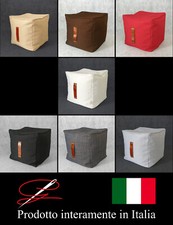 POUF POUFF PUFF CUBO MORBIDO ARREDAMENTO TESSUTO MANIGLIA DESIGN MADE IN ITALY