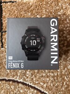 Garmin Fenix 6 Pro Schwarz Mit Schwarz Band GPS Smart SPORTS Laufen Wandern Uhr