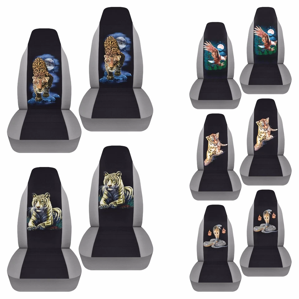 Подходит для переднего комплекта хлопковых чехлов на автомобильные сиденья 2001-2004 FORD ESCAPE дизайн серебристо-коричневый - Изображение 4 из 4