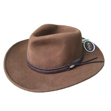 NWT SCALA 100 Wool Felt 4 Seasons Hand Hat Large Brown