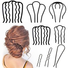 8PCS U Hair Pins and Side Combs for Vintage Updo Hairstyles Hair Accessories