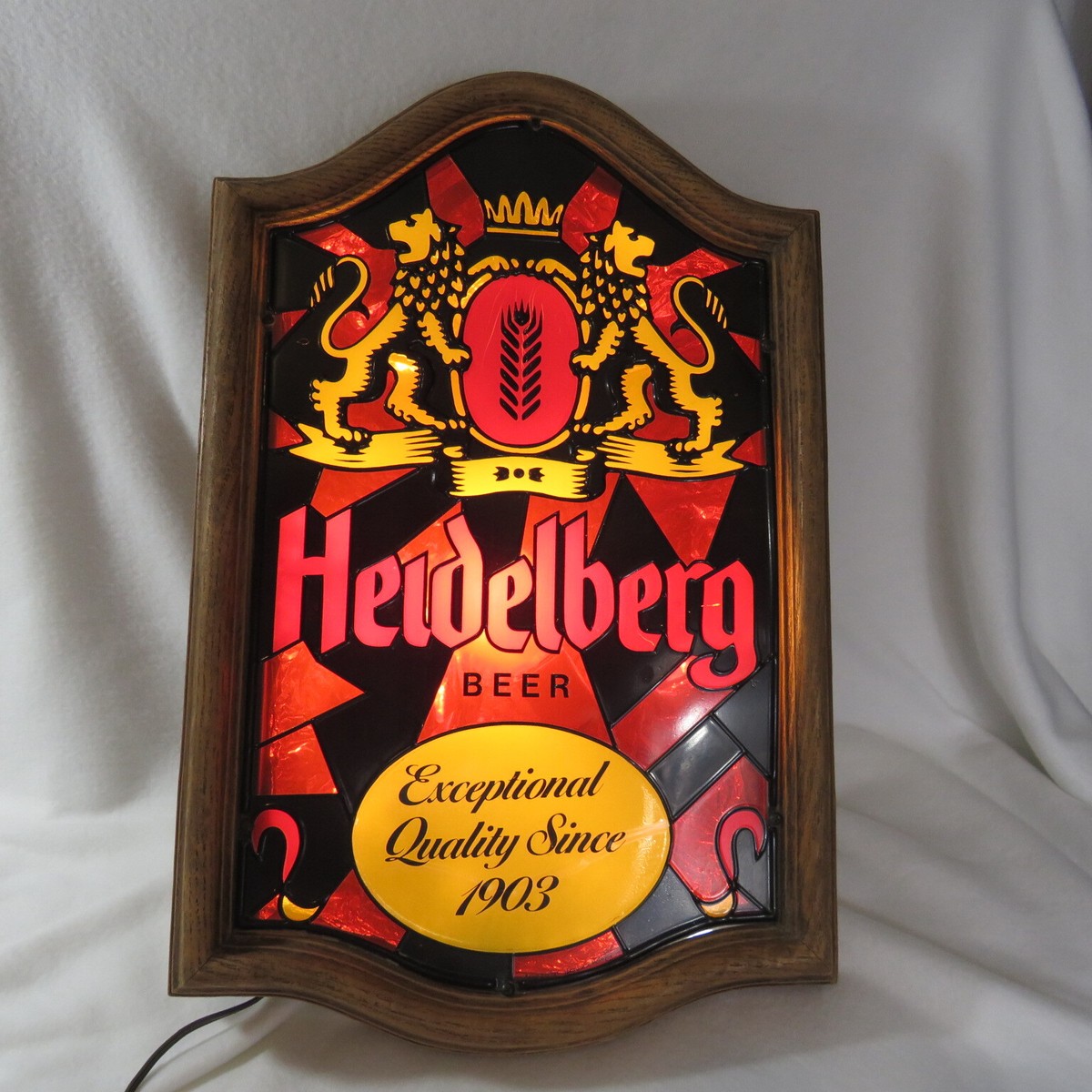 Vintage Sign Heidelberg Beer Lion Logo Lighted Light-Up | eBay