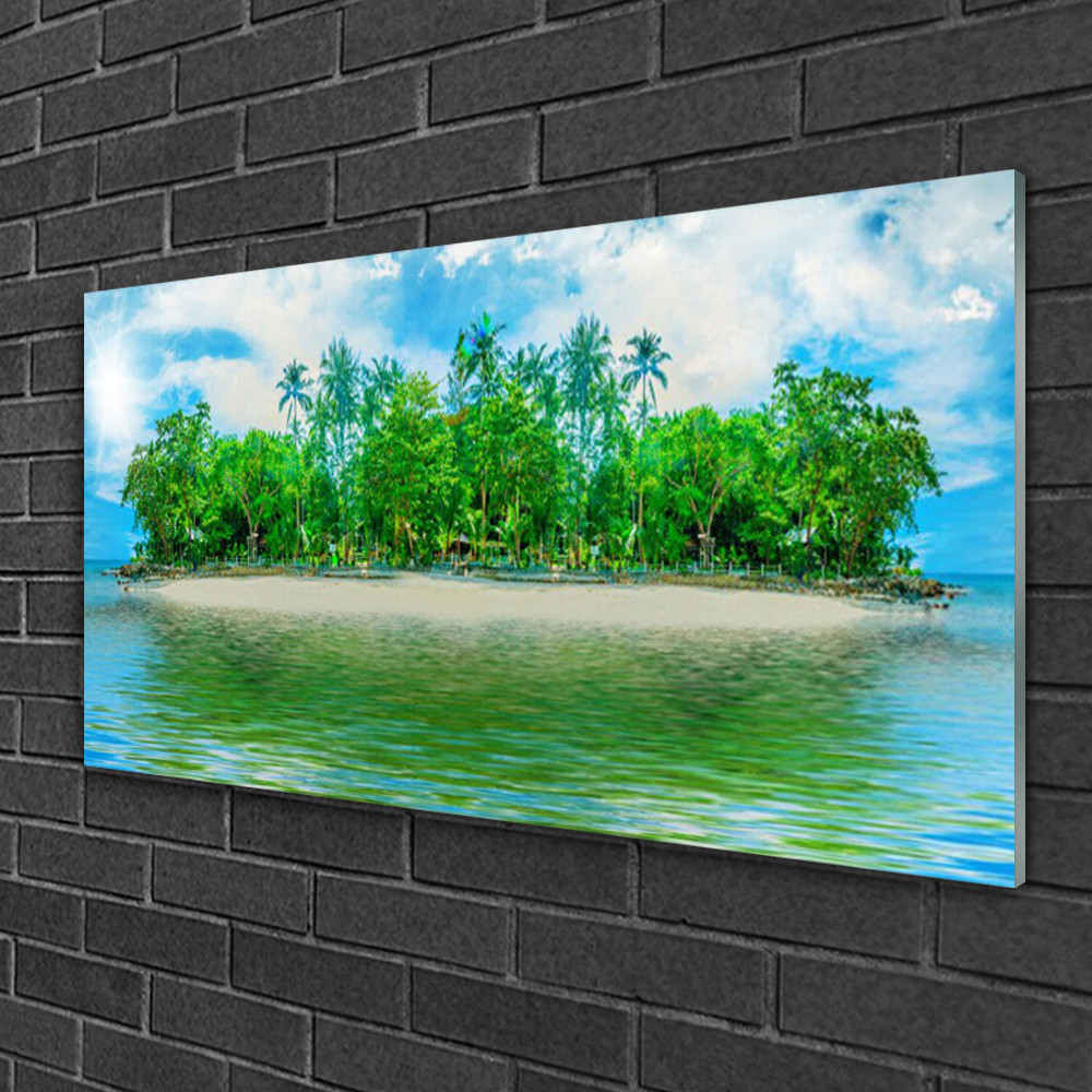Image sur verre Île Mer 100x50 Tulup en verre trempé haut de gamme