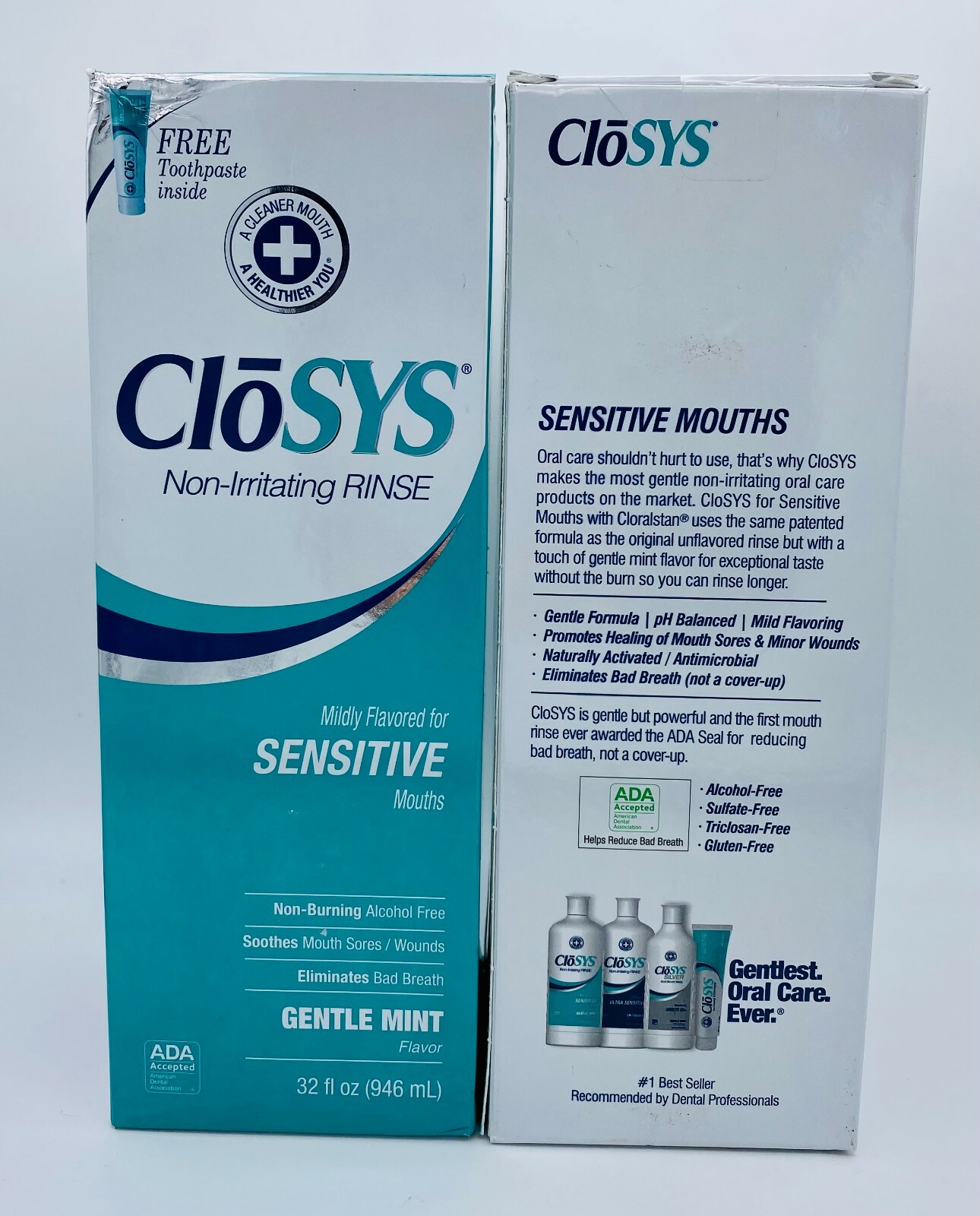 CloSYS Sensitive Antimicrobial Mouthwash 32 Ounce Gentle Mint, Alcohol