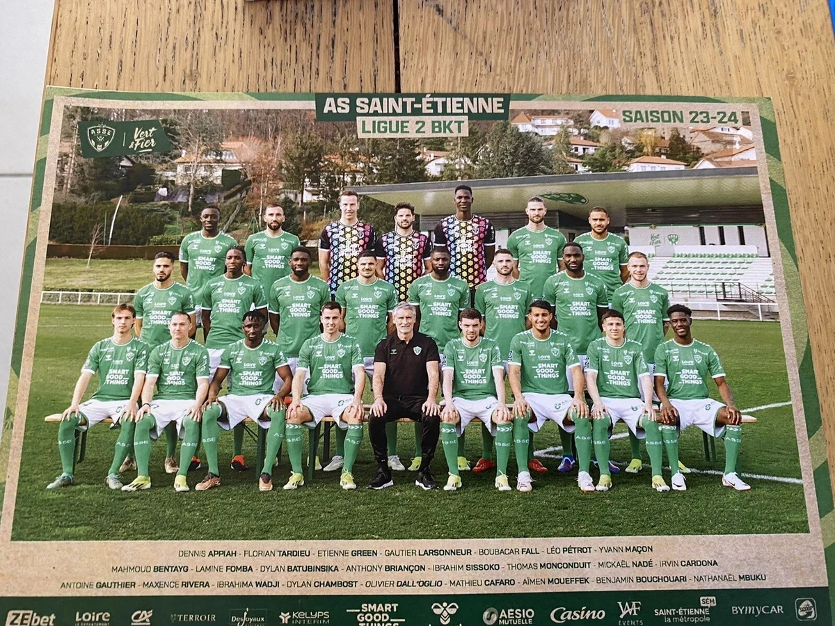 POSTER ONZE FOOTBALL AS SAINT-ETIENNE ASSE VERTS CHAUDRON 1980-1981 GUICHARD | eBay