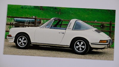 handgefertigte Grußkarte mit Porsche 911 Targa, 4x8'' Rohling