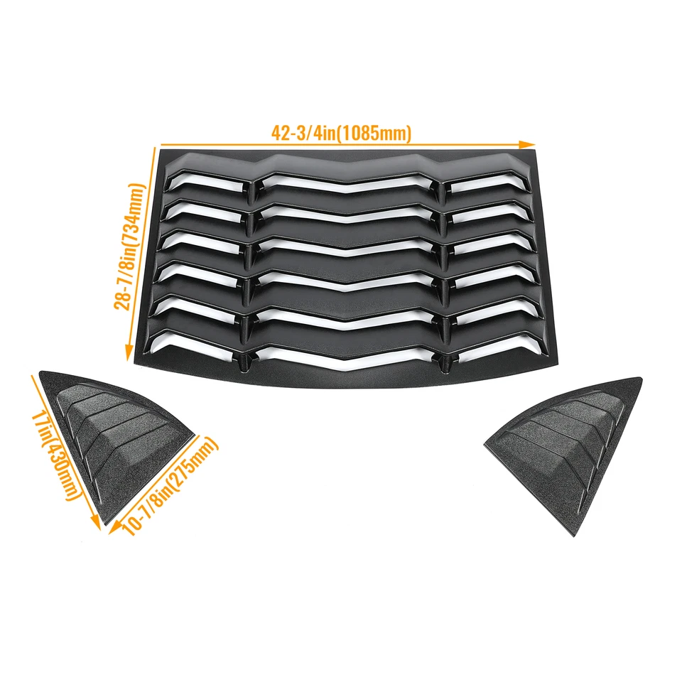 Rear and Side Window Louvers SunShade Cover For Chevy Chevrolet Camaro 2010-2015 - Imagem 2 de 4