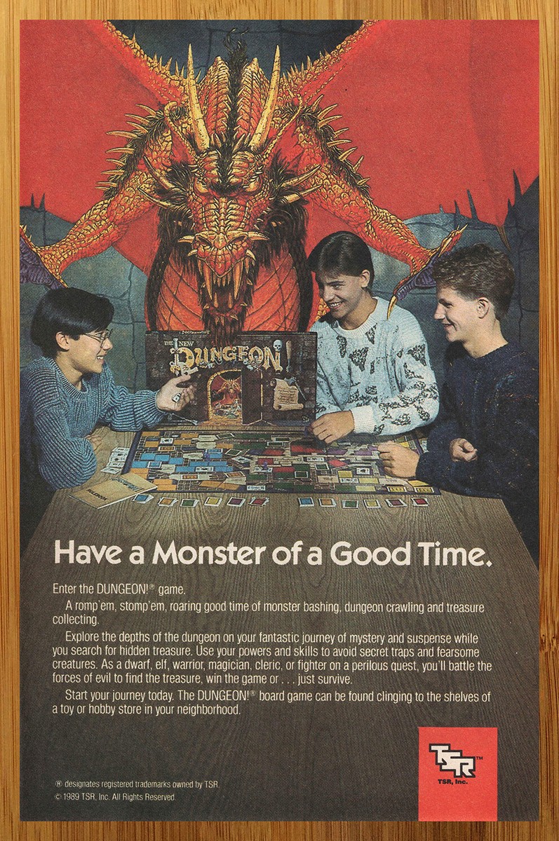 1989 TSR The New Dungeon! Board Game Vintage Print Ad/Poster