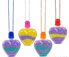 Heart Sand Art Bottle Necklaces - 3" , Craft Supplies, 12 Pieces