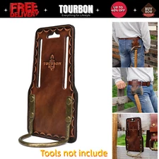 TOURBON Leather Hammer Hanger Drill Holder Axe Holster 3" Belt Loop Heavy Duty