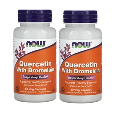 NOW Foods,(2 PACKS) Quercetin With Bromelain, 60 Veg Capsules