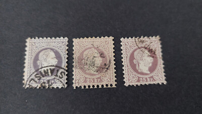 ÖSTERREICH - Franz Joseph 1867, 3x25 Kreuzer, verschiedene Farben, feiner Druck?