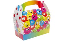 6 X Geschenkbox Lachgesicht Mitgebsel Kindergeburtstag Schachtel Karton Treatbox