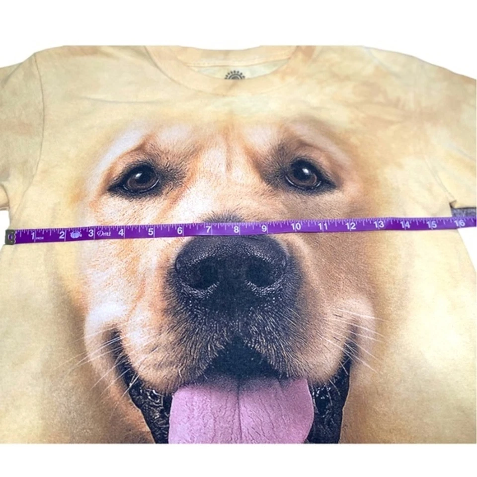 Camiseta The Mountain Yellow Golden Retriever perro cara grande manga corta juvenil talla L Foto 4 de 4