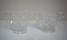 American FOSTERIA Glass Small Cream & Sugar Set
