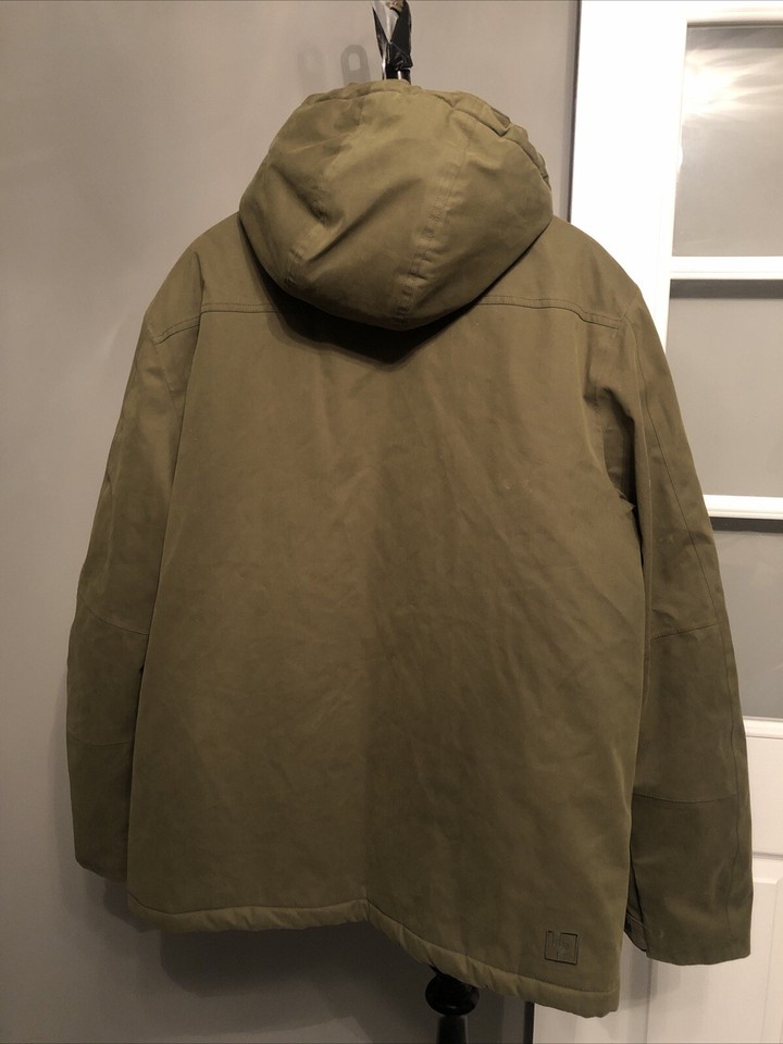 Men’s AYACUCHO Green Hooded Insulated Parka Jacket Outdoor Raincoat Sz