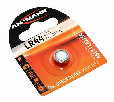 Ansmann LR44 Alkaline Knopfzelle Batterie | AG13 LR1154 V13GA GP76 | 1,5V 145mAh