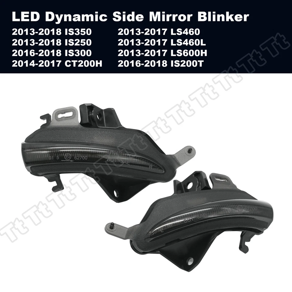 Luz de señal de giro de espejo lateral LED secuencial para Lexus IS250 IS350 IS300 ES RC F Foto 3 de 4