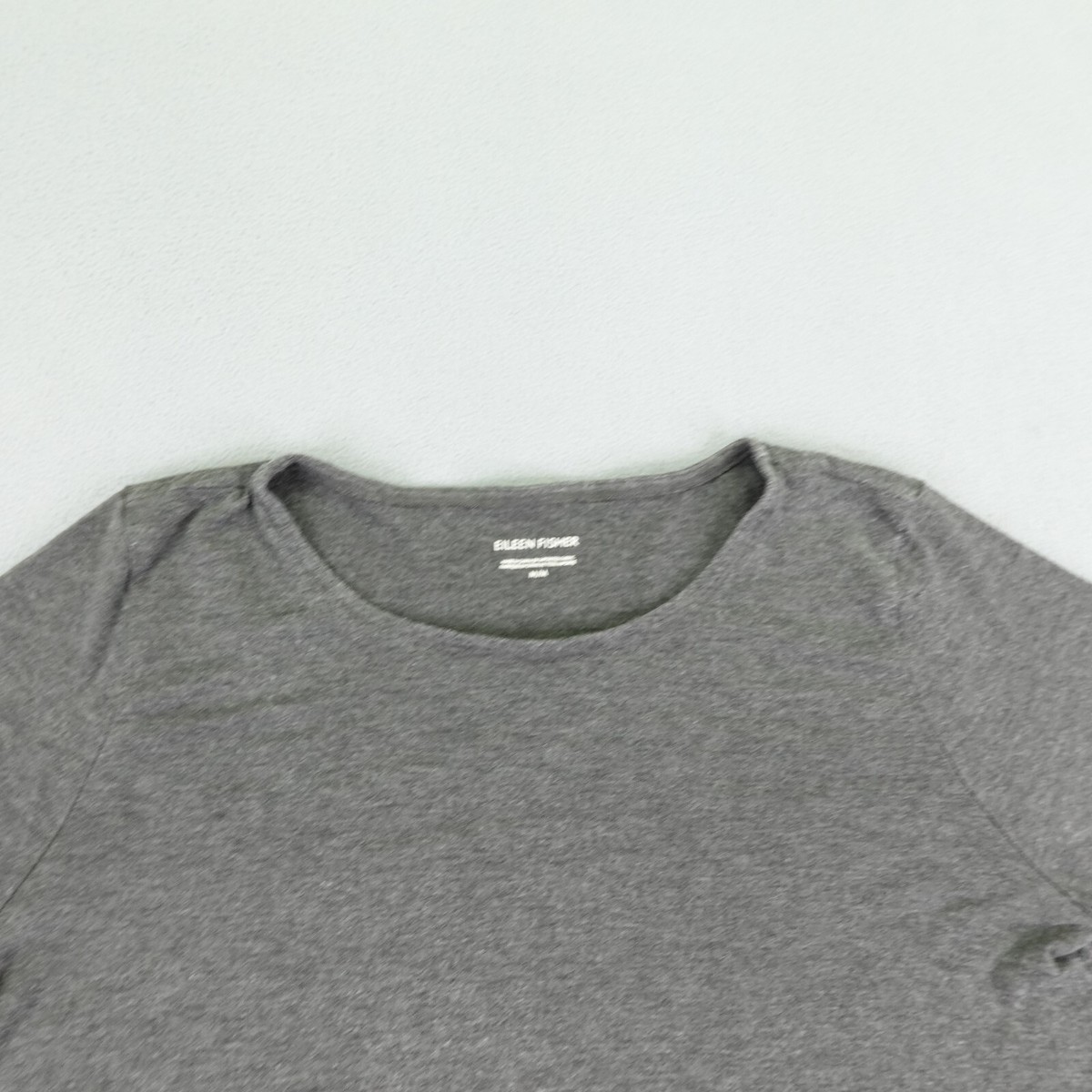 Eileen Fisher Shirt Womens Medium Gray Pullover Top Blouse
