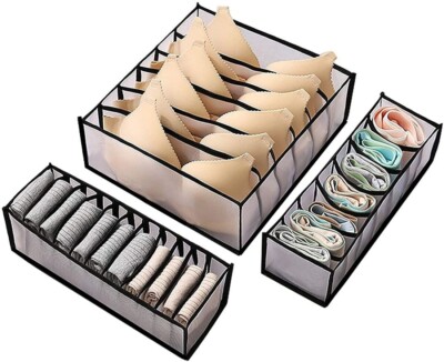 Foldable Drawer Organizer Divider - Closet Storage Box for Underwear, Bras, Sock