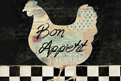 Blechschild 18x12 Huhn Hühner Bon Appetit Eier Wand Deko Bar Kneipe Sammler Gesc