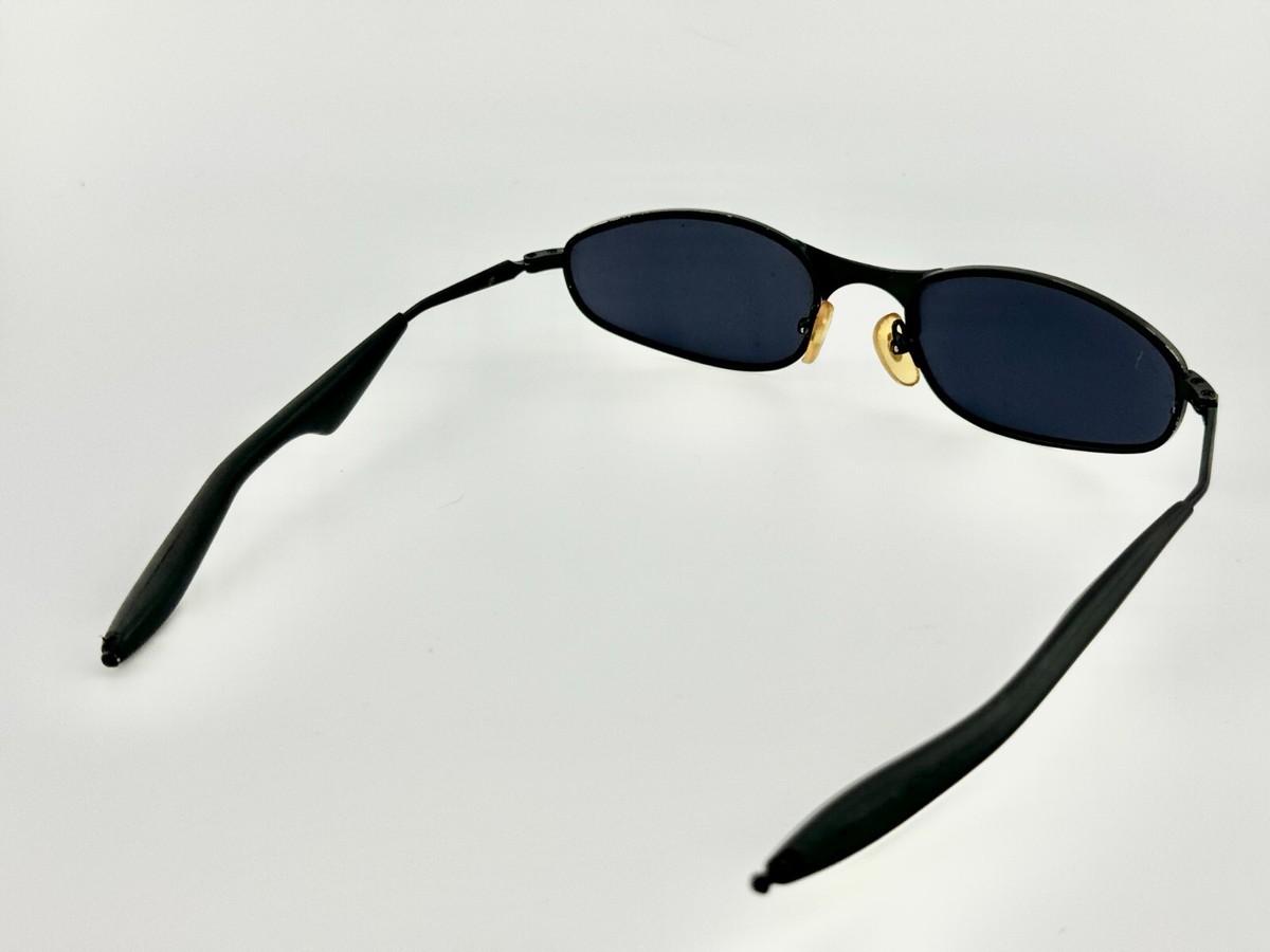 Vintage Oakley Sunglasses E Wire Black W/ Gray Mirror Lens Vintage Oakley Sunglasses E Wire Black W/ Gray Mirror Lens