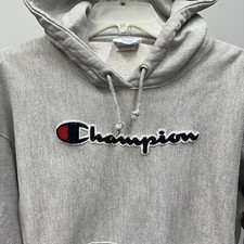 Vtg Champion Reverse Weave Pullover Hoodie Spellout Logo Embroidered Women Youth