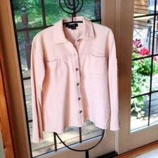 Mitsu Button Down Long Sleeve Pocketed Jacket w Matching Sz. M Elastic Pant Set
