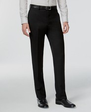 Calvin Klein Men's Black Solid Modern-Fit Suit Separate Pants Size 37W