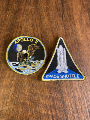 NASA Crew Apollo 11 gestickter Aufnäher und Space Shuttle Aufnäher