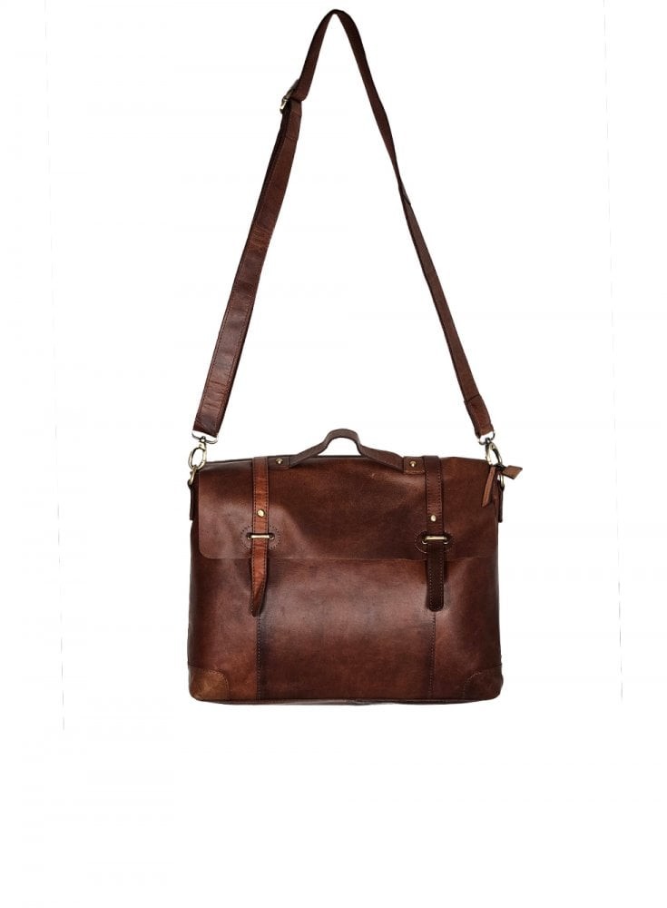 Rowallan of Scotland, Большая сумка-мессенджер Rowallan Franconia с двумя ремешками, Коньяк