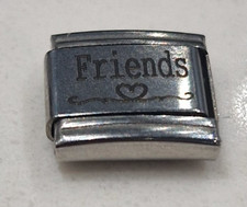 Friends Italian Charm Link 9mm Silver Fits All Italian Charms Bracelet Family
