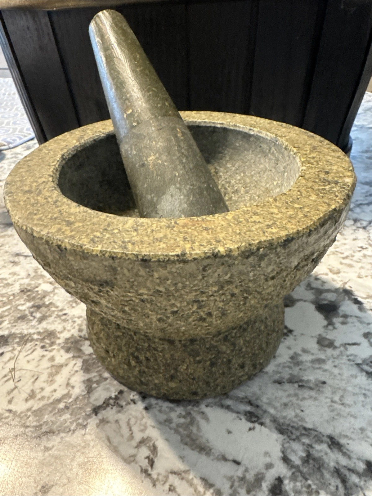 Mortar and Pestle Set Green Stone
