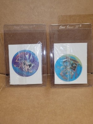 2x Vintage Bugs Bunny Sticker Lenticular 50th Birthday Warner Bros 1990 Aprox 2 