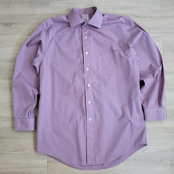 Men Brooks Brothers Shirt Red Cotton M #BL98