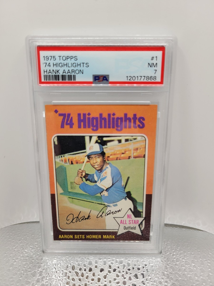 biii 7点 1975 Topps Set-Break # 1 '74 Highlights Hank Aaron PSA 7 NM | eBay