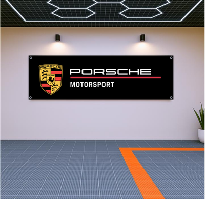 #ad #ad Porsche Motorsport Flag Banner 71x24 in Racing Garage Wall Decor $26.99