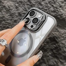 MagSafe Magnetic Ring Stand Shockproof Clear iPhone Case Camera Protection Cover