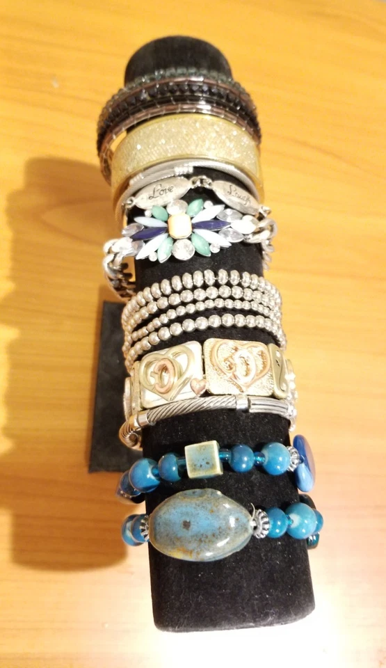 **Lote Variedad Pulseras Oro Plata Puño Abrazadera Brazaletes Cerámica Estrás** Foto 3 de 4