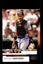 Signed Baseball Card Auto Benito Santiago 2004 Leaf #196 San Francisco Giants