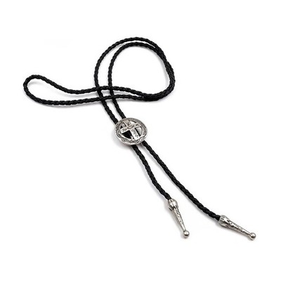 BRBAM Fashionable Round Shape Cross Bolo Tie Exquisite Shield and Multi-color...