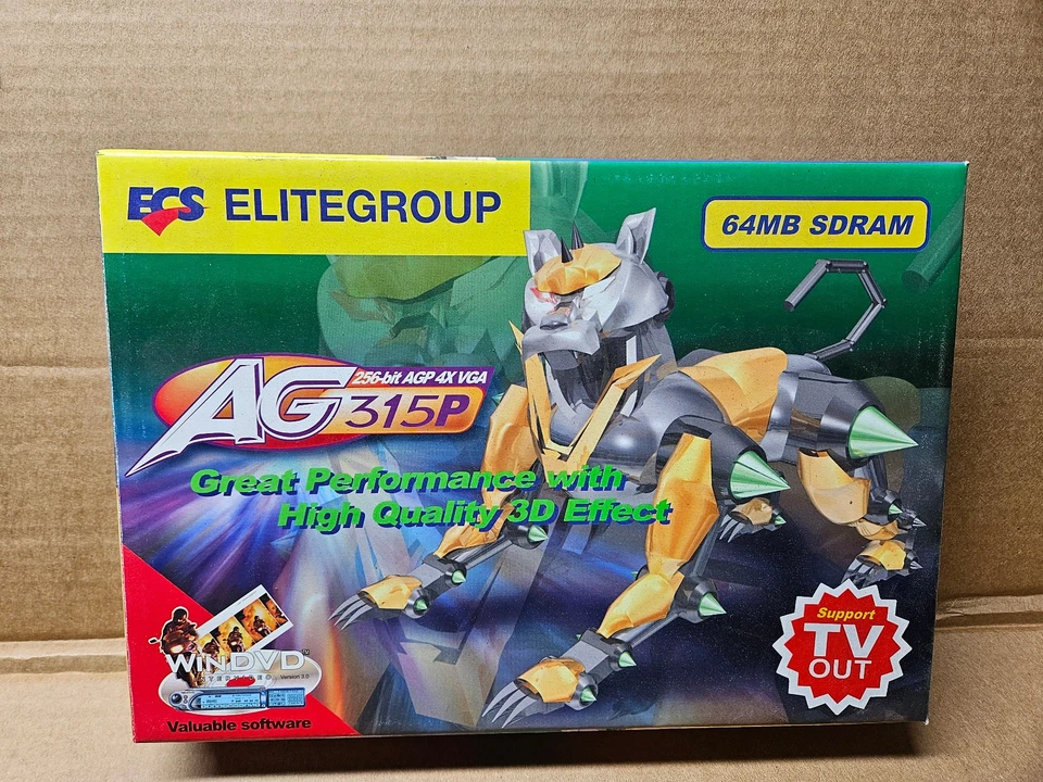 *NEW IN BOX* SiS 315 64MB SDRAM 265-Bit AGP 4x VGA Graphics Card w/ CD & Manual - Image 2 of 3