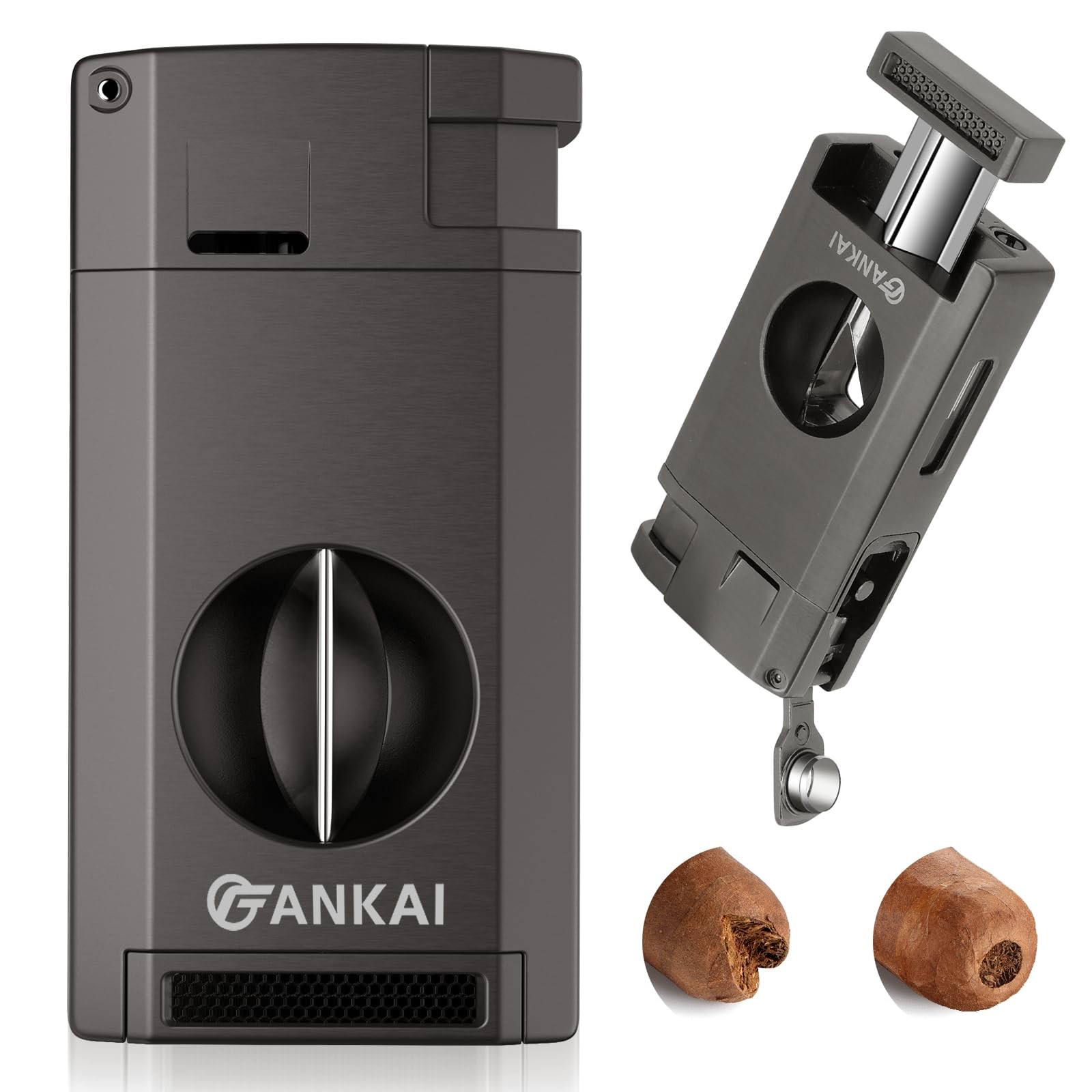 With Cigar Cutter V Cut, Torch Lighter With Cigar Punch Ciga