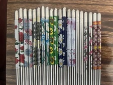 Japanese Stainless Steel Chopsticks W/10 Design Variations w/ Free Handmade Silk
