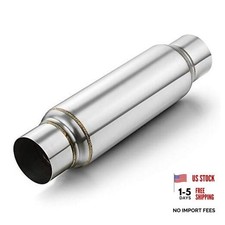 Exhaust Resonator 3" Inlet, 3" Inlet/Outlet 16" Long - Polished