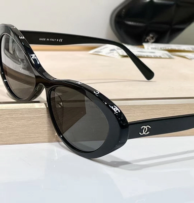 chanel sunglasses for women 5416 oval black frame / gray lens 57