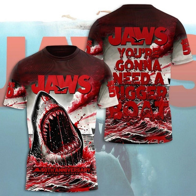 Jaws 50Th Anniversary Need A Bigger Boat 3D All Over Printed T Shirt S-5XL
