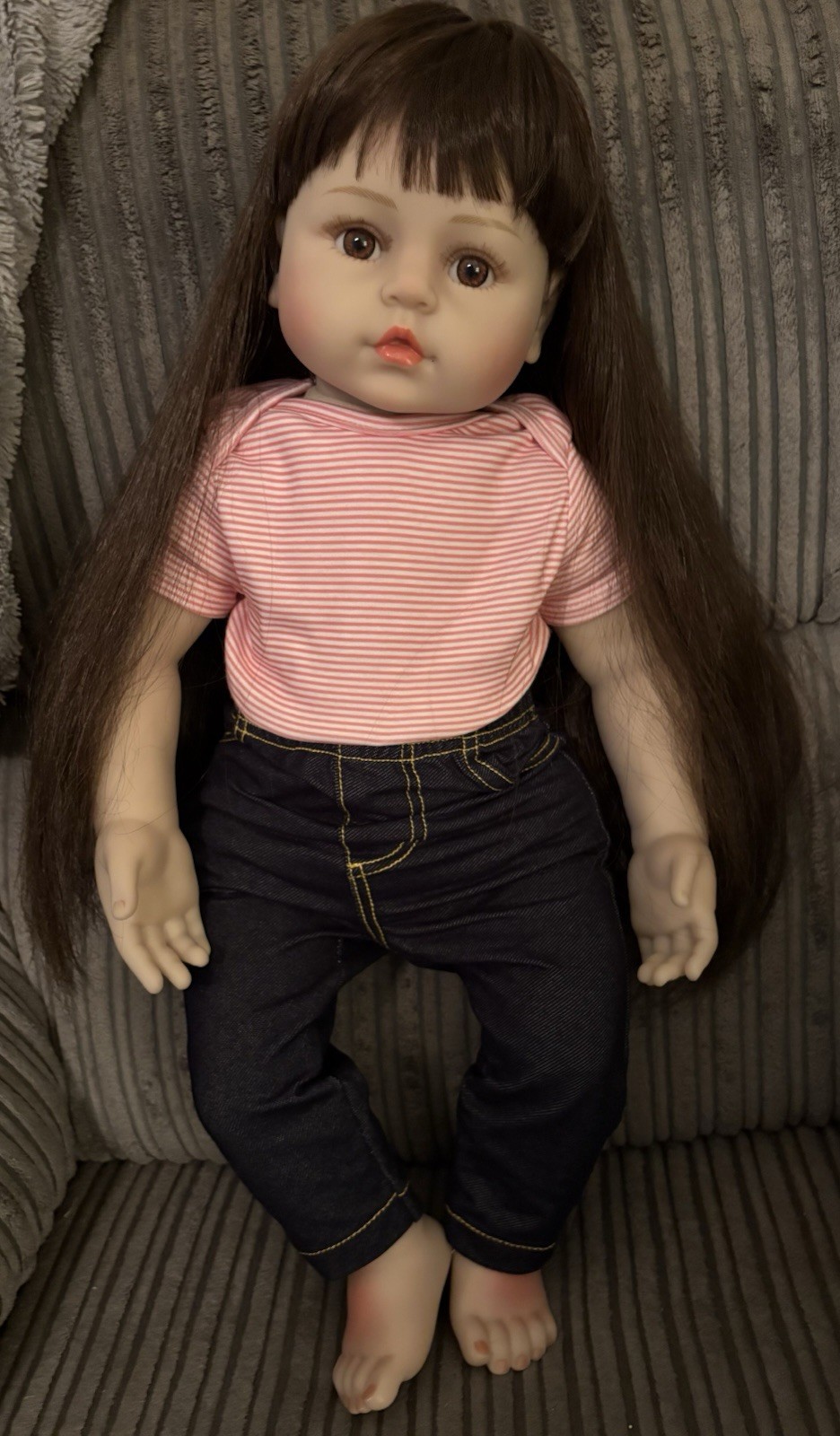 Beautiful 25&rdquo; NPK Toddler Doll With Brown Eyes And Hair