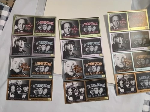 Three Stooges Expired 1998 Maryland Lottery Tickets No Value 